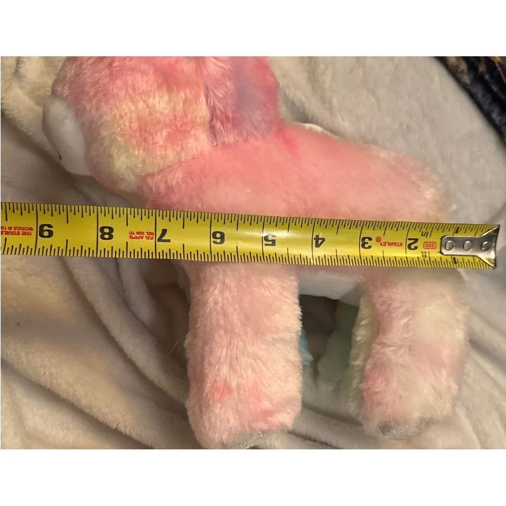 Pink Tie Dye Unicorn Plush Purse Sequin Ears Silver Horn Zipper Pocket 9